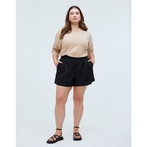 Madewell NWT Linen Cotton Clean Pull On Shorts Sz XL Black Women’s